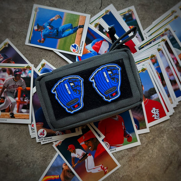 DRTY BRDS Baseball Glove PVC Ranger Eye Patch V4 Big League Blue DUMP BOX