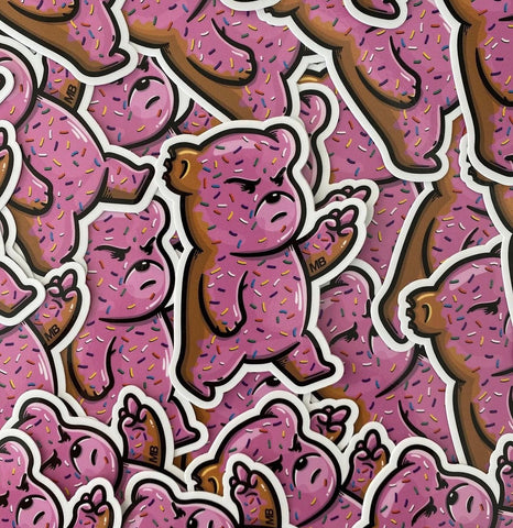 MamaBear Strawberry Frosted Sprinkle Bear Sticker