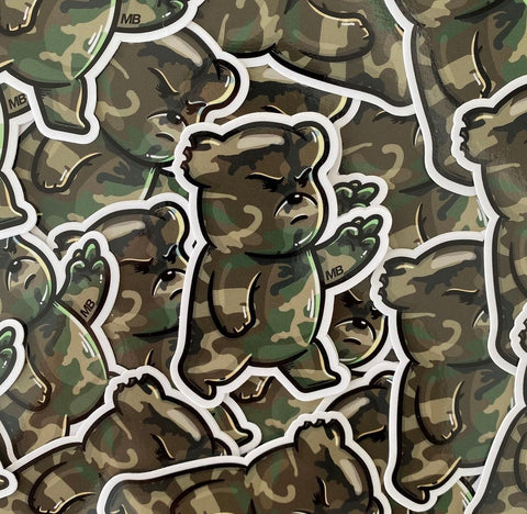 MamaBear M81 Woodland Camo Bear Sticker