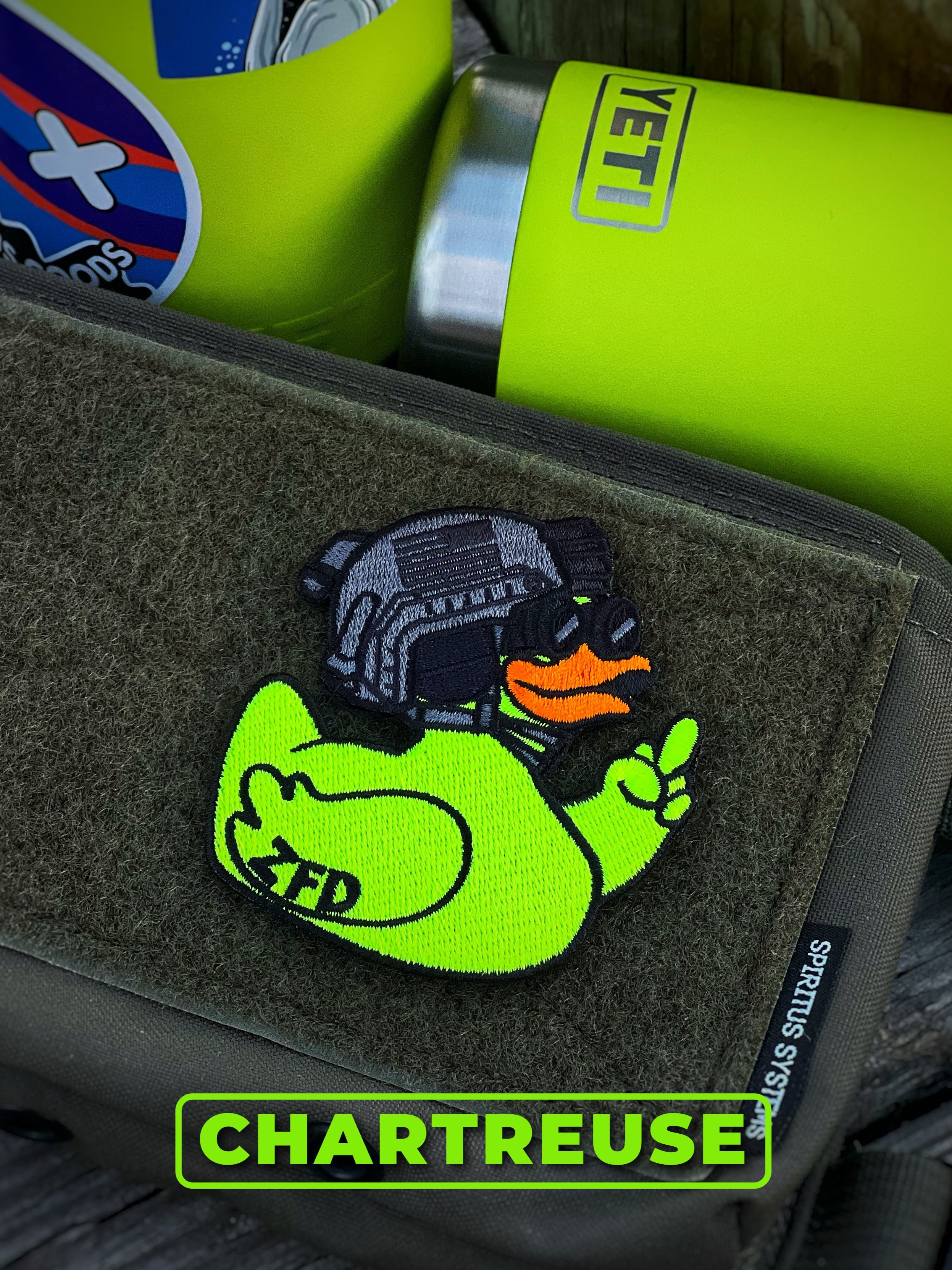 Zero Fucks Duck® Series 1.0 Operator Duck Patch Series - Chartreuse