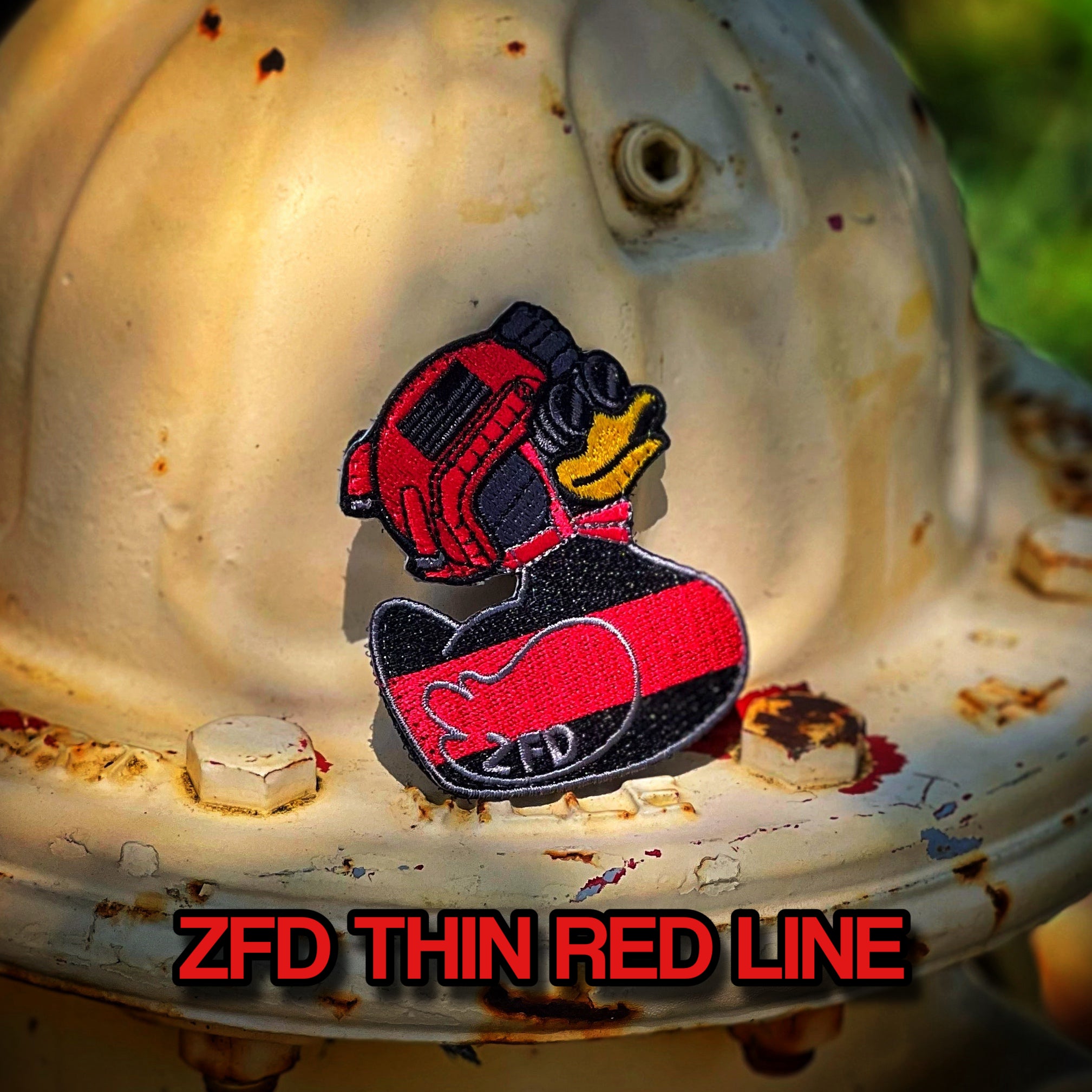 Zero Fucks Duck® TRL Thin Red Line Duck Patch