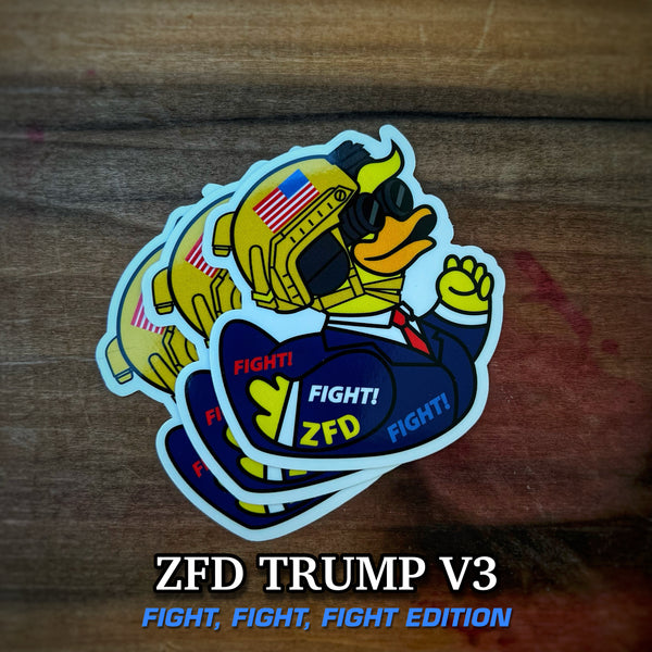 Zero Fucks Duck® Trump Duck Sticker - V3 Fight Edition